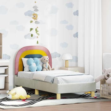 vidaXL Peuterbedframe met hoofdboard Crèmekleurig 70 x 140, Verzenden