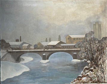 Emile Chambon (1903-1995) - Vue d’une ville, Antiquités & Art, Art | Peinture | Classique