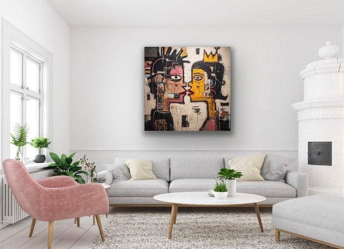 Eric Brumette - KISS ME LIKE BASQUIAT 49- Toile L, Antiquités & Art, Art | Peinture | Moderne