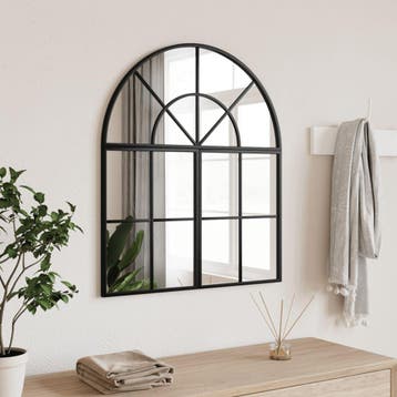 vidaXL Wandspiegel boog 60x70 cm ijzer zwart, Verzenden