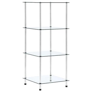 vidaXL Kastje 4-laags 40x40x100 cm gehard glas transparant, Huis en Inrichting, Kasten | Boekenkasten, Verzenden, Nieuw