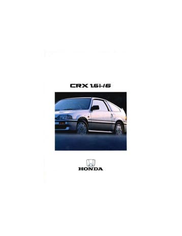 1987 HONDA CIVIC CRX 1.6i-16 BROCHURE DUITS, Ophalen of Verzenden