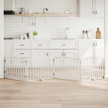 vidaXL Hondenhek inklapbaar met deur 4 panelen 320 cm, Verzenden