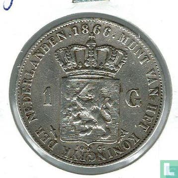 Nederland 1 gulden 1866, Verzenden, Losse munt
