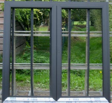 pvc raam , chassis , venster 180 x 173 zwart ral 9005, Ophalen of Verzenden, Raamkozijn