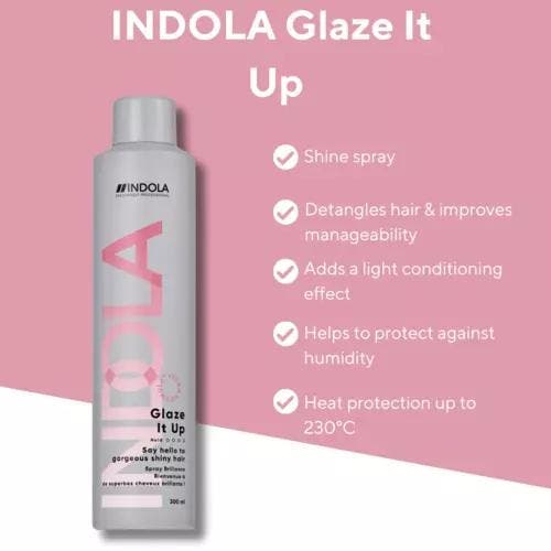 Indola Glaze It Up Shine Spray (Finishing Spray), Handtassen en Accessoires, Uiterlijk | Haarverzorging, Gel, Wax, Haarlak of Mousse