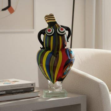 sculptuur, Colourful Voluptuous Female - 35 cm - Glas