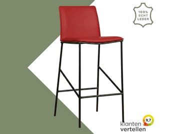 Leren barkruk hoog Favor - Toledo Ducati (rood) - poten, Ophalen of Verzenden