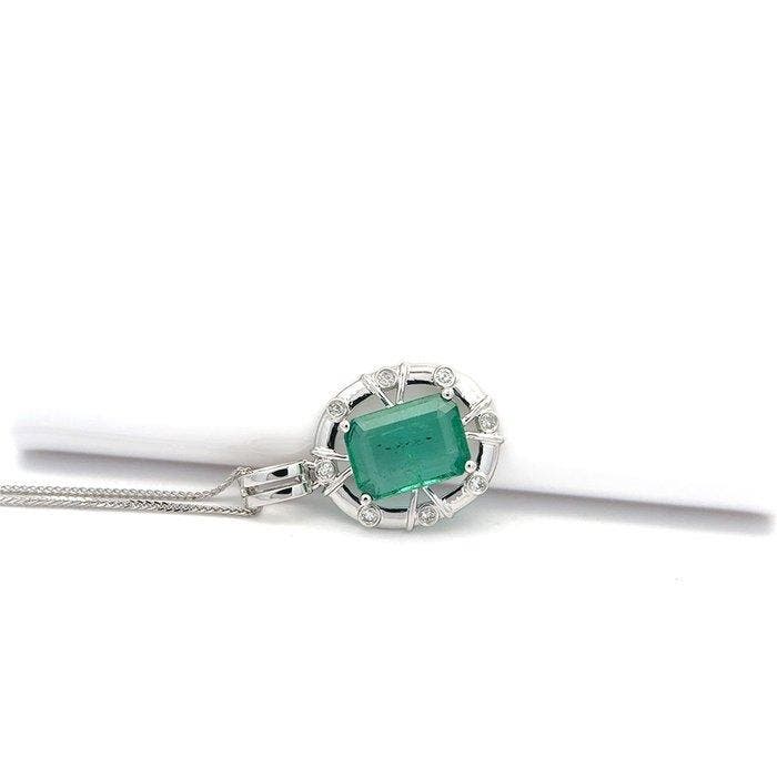 Zonder minimumprijs - Ketting met hanger - 14 karaat Witgoud, Handtassen en Accessoires, Antieke sieraden