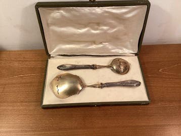 Service à dessert (15) - Argent, Métal, Plaqué or