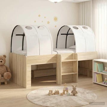 vidaXL Bed met Tunnel 3 st Sonoma eiken en wit Bewerkt hout, Verzenden, Nieuw