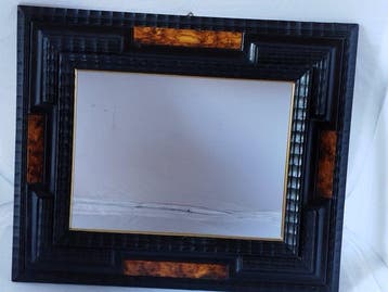 Cadre - bois ébénisé et placage de noyer, dimensions lumière