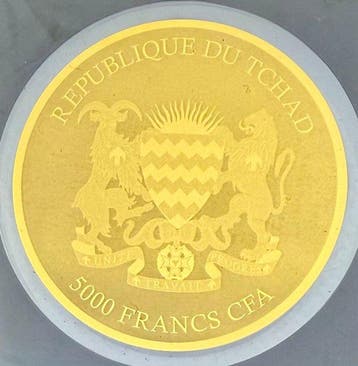 Tsjaad. 5000 Francs Elefante, Big Five , 1/200 Oz oro (.999)