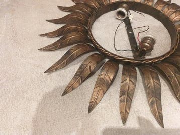 Plafonnier - Laiton - lampe à feuilles en laiton