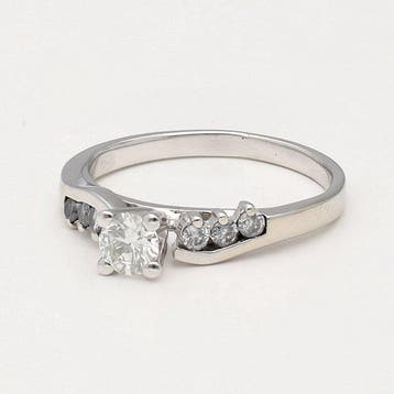 Ring - 18 karaat Witgoud Diamant (Natuurlijk), Nieuw