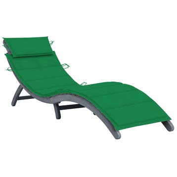 vidaXL Ligbed met kussen massief acaciahout grijs, Verzenden, Nieuw