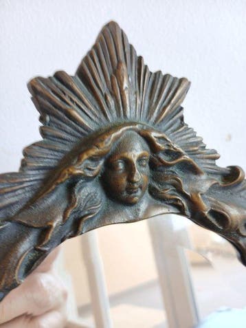 Spiegel - Glas, Zinklegering - Nieuwe Kunst/Rococo