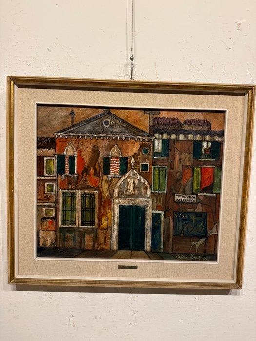 Laura Quatrini Zaccaria (1911-?) - Venezia Campo della, Antiek en Kunst, Kunst | Schilderijen | Klassiek