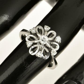 Bague - 18 carats Or blanc Diamant (Naturelle)