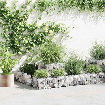 vidaXL Gabion plantenbak 120x120x20 cm gegalvaniseerd staal, Verzenden, Nieuw