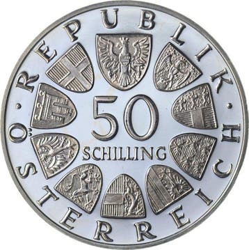 Oostenrijk. 50 Schilling 1970 Karl Renner PROOF (Zonder