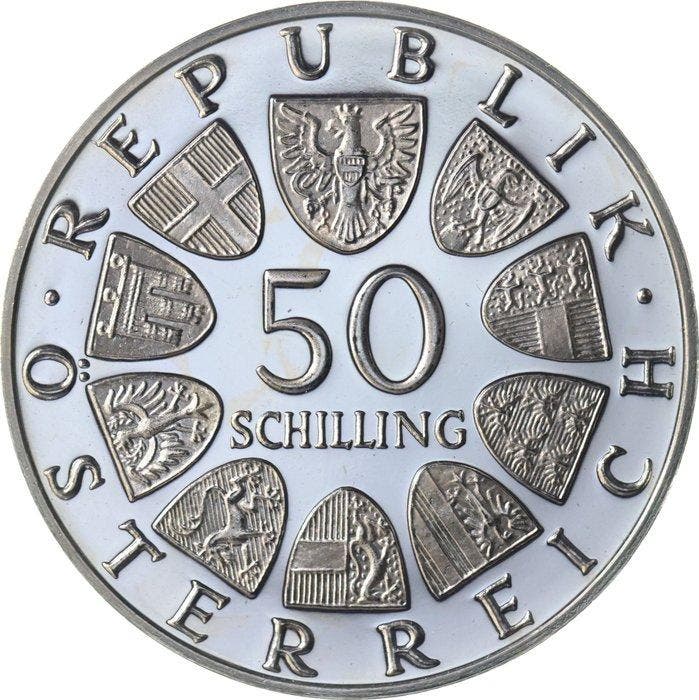 Oostenrijk. 50 Schilling 1970 Karl Renner PROOF (Zonder, Timbres & Monnaies, Monnaies | Europe | Monnaies non-euro
