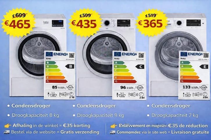 droogkasten Beko top promotie, Electroménager, Sèche-linge, Envoi