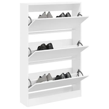 vidaXL Schoenenkast 80x21x125,5 cm bewerkt hout wit, Verzenden