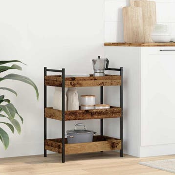 vidaXL Keuken Trolley Oud hout 50 x 30 x 70 cm Bewerkt hout, Verzenden, Nieuw