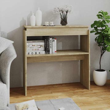 vidaXL Wandtafel 80x30x80 cm bewerkt hout sonoma, Huis en Inrichting, Tafels | Bijzettafels, Verzenden, Nieuw