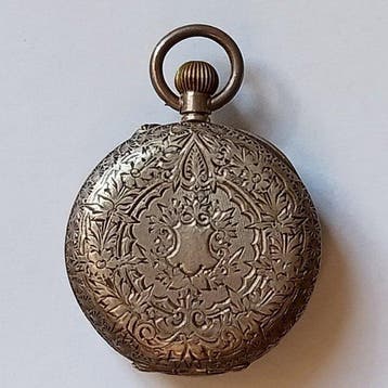 Orologio da tasca antico da donna in Argento 935 con