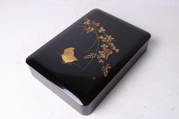 Doos - Lak (urushi) - Quail & Hagi Maki-e
