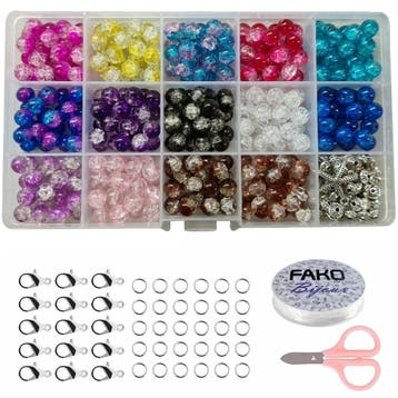 Fako Bijoux - DIY Glas Kralen Set - Glaskralen Crack Mix &, Hobby en Vrije tijd, Verzenden, Nieuw
