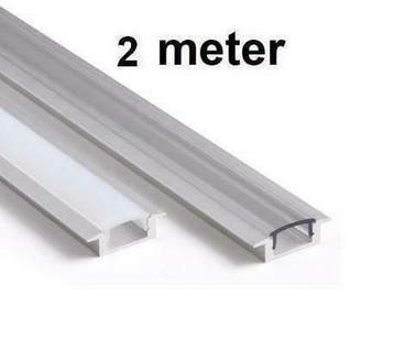 LED Profiel 2 meter - inbouw 7mm - plat model, Doe-het-zelf en Bouw, Metalen, Verzenden, Nieuw