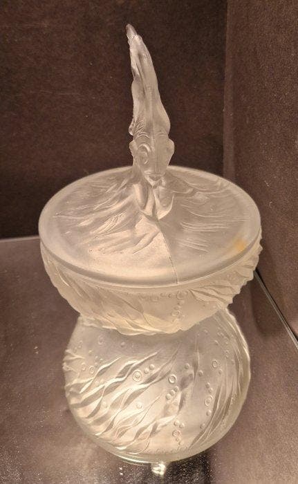 Walther und Sohn - Plateau - poisson-lune - Cristal, Antiquités & Art, Art | Objets design