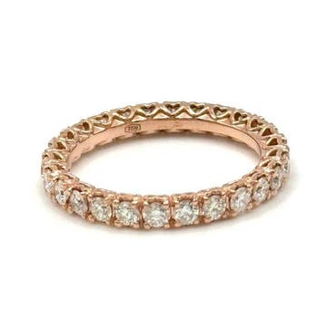 Anneau de mariage - 18 carats Or rose - 1.50ct. tw. Diamant