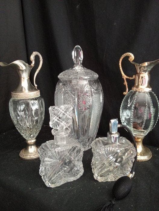 Tafelmiddenstuk (5) - Boheems kristal - Kristallen collectie, Antiek en Kunst, Curiosa en Brocante