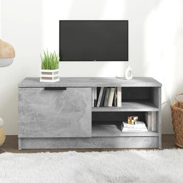 vidaXL Tv-meubel 80x35x36,5 cm bewerkt hout betongrijs, Verzenden, Nieuw