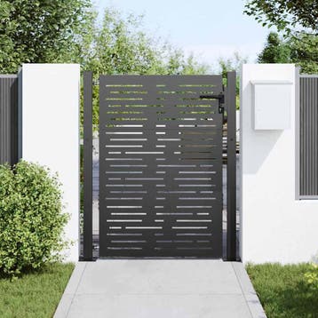 vidaXL Tuinpoort met slot Zwart 110 x 155 cm Gepoedercoat, Verzenden, Nieuw