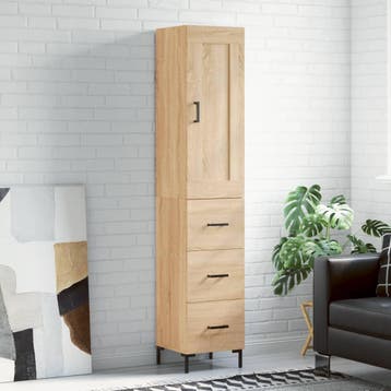 vidaXL Hoge kast 34,5x34x180 cm bewerkt hout sonoma, Verzenden, Nieuw