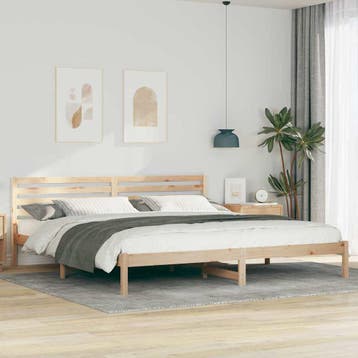 vidaXL Bedframe met hoofdeinde Bruin 200 x 220 cm Massief, Huis en Inrichting, Slaapkamer | Bedden, Verzenden, Nieuw