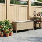 vidaXL Tuin Voetenbank Beige en Crème 80 x 38 x 42 cm PE, Verzenden