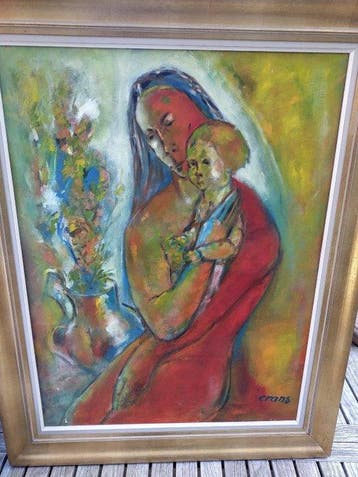Belgische school (XX) - Serene Devotional Painting of