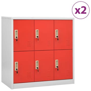 vidaXL Lockerkasten 2 st 90x45x92,5 cm staal lichtgrijs en, Verzenden, Nieuw
