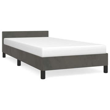 Bedframe 100x200 fluweel donkergrijs | 41% eraf | Retour..., 100 cm, Eenpersoons, Verzenden, Zo goed als nieuw