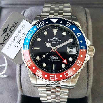 Mondia - Automatic GMT - 24 Jewels - Pepsi Diver - New -, Nieuw