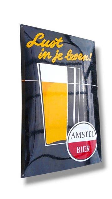 Amstel - Emaille bord - AMSTEL , lust in je leven .Emanel