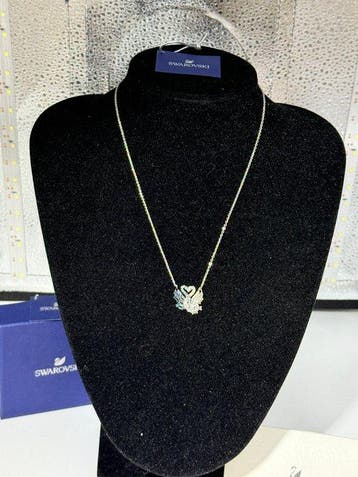 Swarovski - Métal, cristal - Collier - Collier Double Cygne