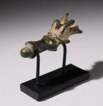 Oud-Romeins Prachtig bronzen beeldje van een hertenkop - 2