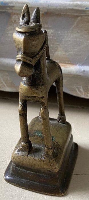 Beeld, Vahana Nandi of Khandoba - 11.5 cm - Brons, Antiek en Kunst, Kunst | Niet-Westerse kunst